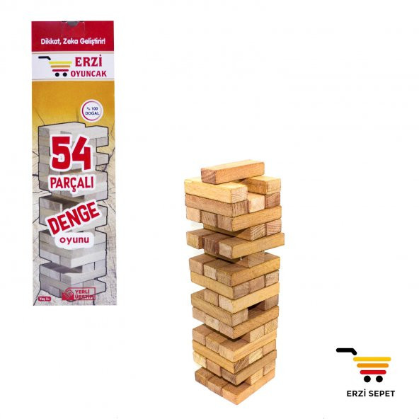 Jenga Denge Oyunu 54 Parça Ahşap Büyük Boy