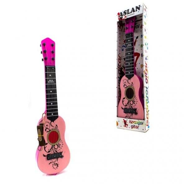 Oyuncak Gitar Metal Telli Ispanyol Gitar Pembe