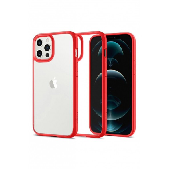 Spigen Iphone 12 / Iphone 12 Pro Uyumlu Kılıf Ultra Hybrid Red -Acs01704