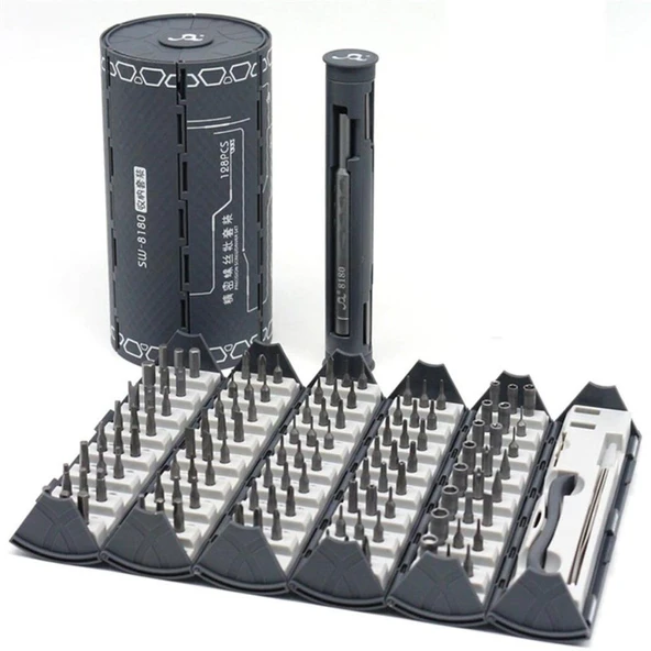 128 İN 1 SW-8180 SİLİNDİRİK TORNAVİDA SETİ