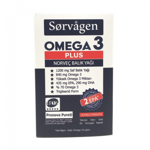 Sorvagen Omega 3 Plus Norveç Balık Yağı 60 Kapsül