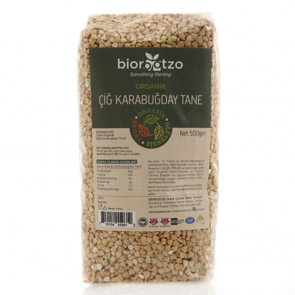 Biorootzo Organik Çiğ Karabuğday Tane 500g
