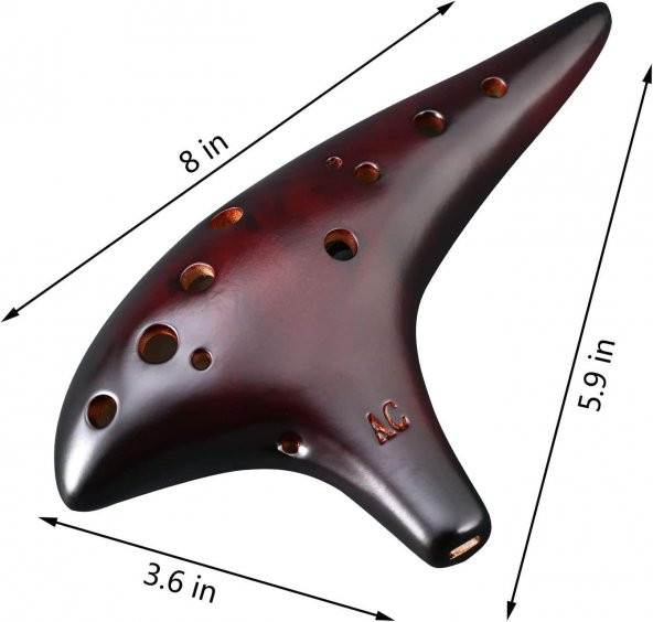 Valkyrie 12 Delik Seramik Flüt Alto Ocarina Sualtı Müzik Enstrüman Müzik Lover Stil Acemi Enstrüman - 4