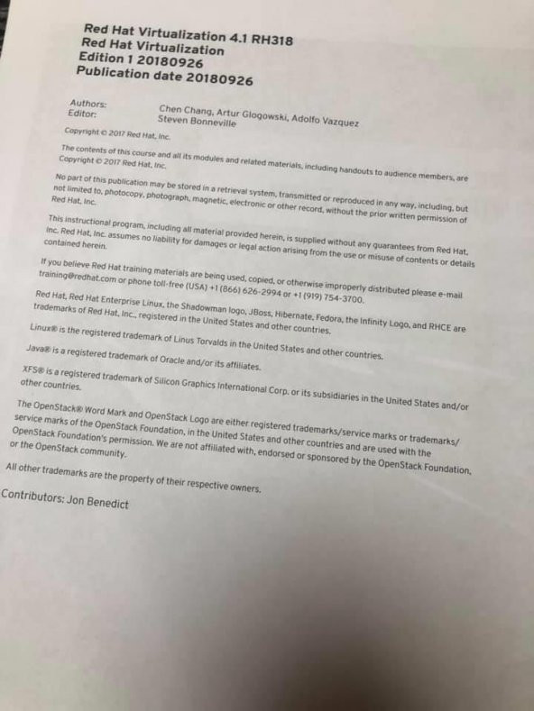 Red Hat Training Certification Student Workbook Edition 1 - 4