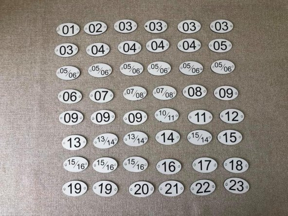 Universal Plastik Koltuk Numarası 1-23 Arası 48 Adet - Resim 8