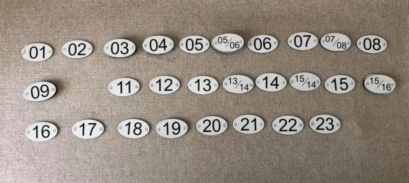 Universal Plastik Koltuk Numarası 1-23 Arası 48 Adet - Resim 9