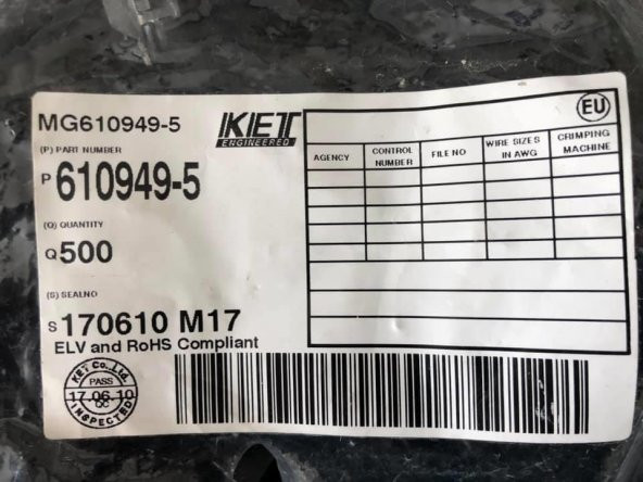 KET MG610949-5 Otomotiv Kablo Konnektörü 500 Adet - 7