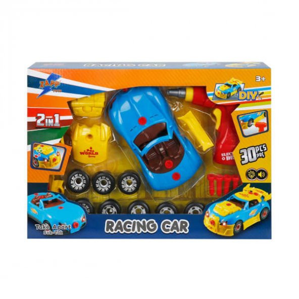 Sesli ve Işıklı Sök Tak Spor Araba Tamir Seti Oyuncak 30 parça - 2