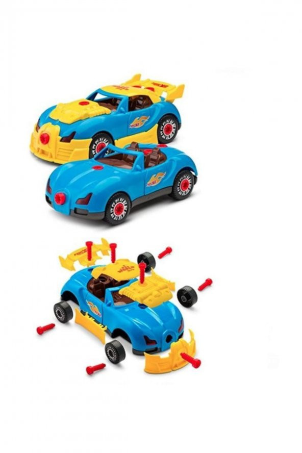 Sesli ve Işıklı Sök Tak Spor Araba Tamir Seti Oyuncak 30 parça - 3