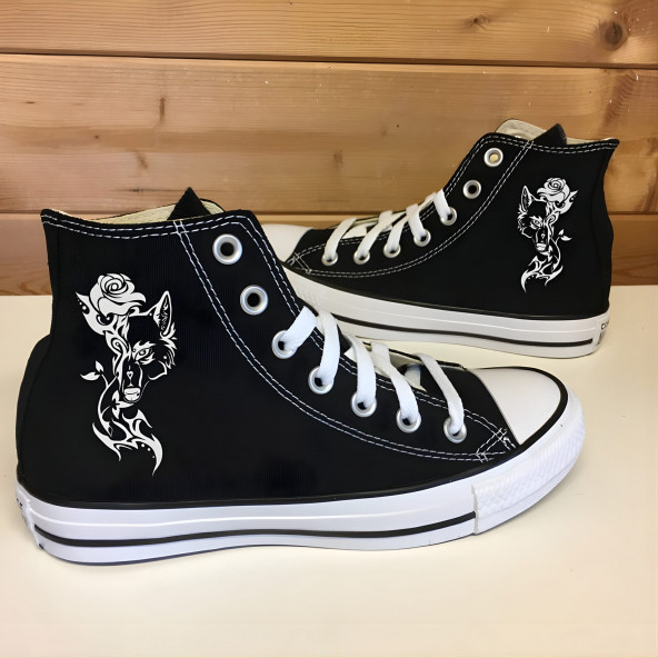 Art's kurt Baskılı Bilekli Canvas Sneaker Ayakkabı