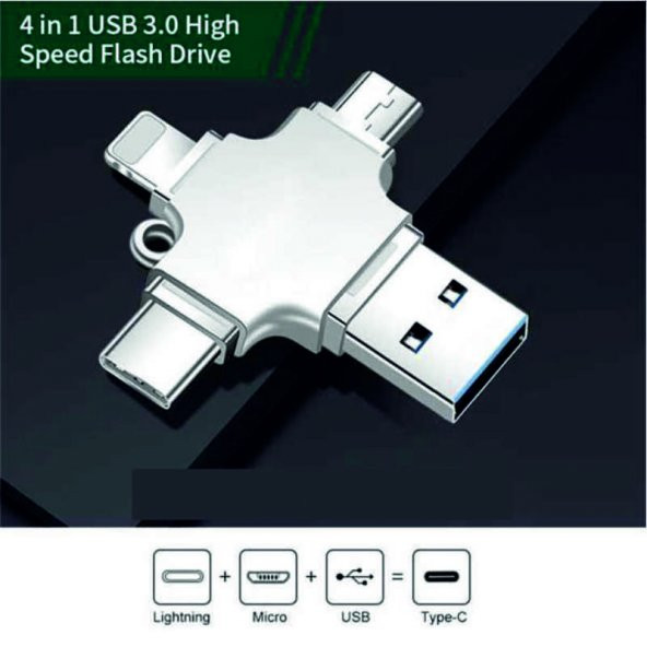 4in1 USB3.0 Yüksek Hızlı U Disk USB Flash için iOS iPhone iPad Android OTG Flash Sürücü FLYON