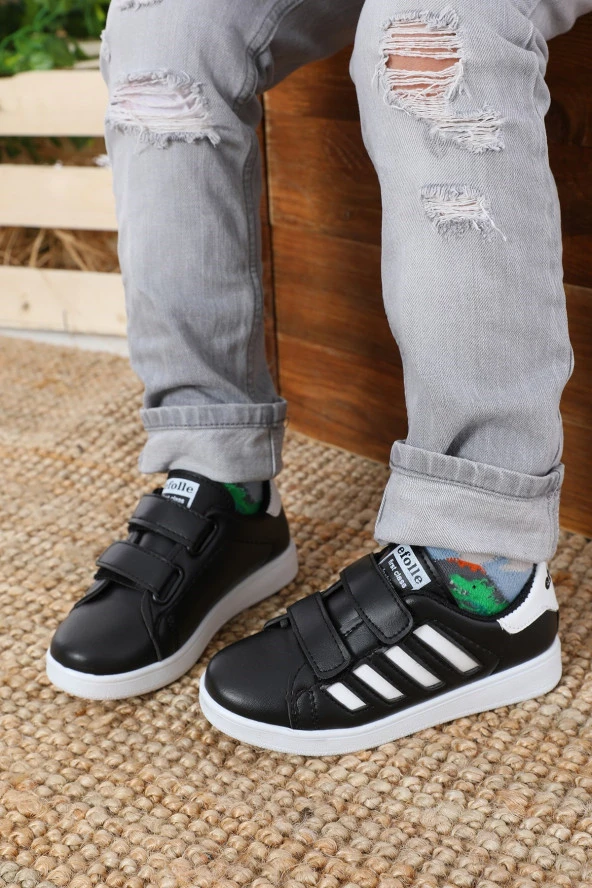 Albishoes Cırtlı 4 Bant Hafif Rahat Erkek Çocuk Spor Ayakkabı Sneaker