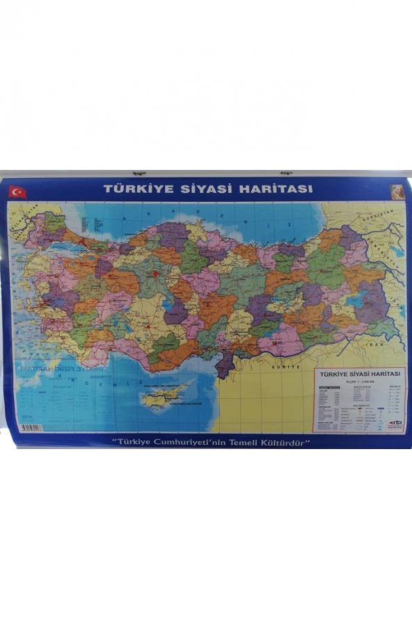 Türkiye 50*70 Siyasi Ve Fiziki Harita