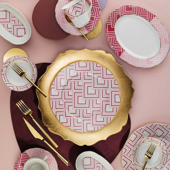 Kütahya Porselen Bone Olympos 28 Parça 122464 Dekor Kahvaltı Takımı