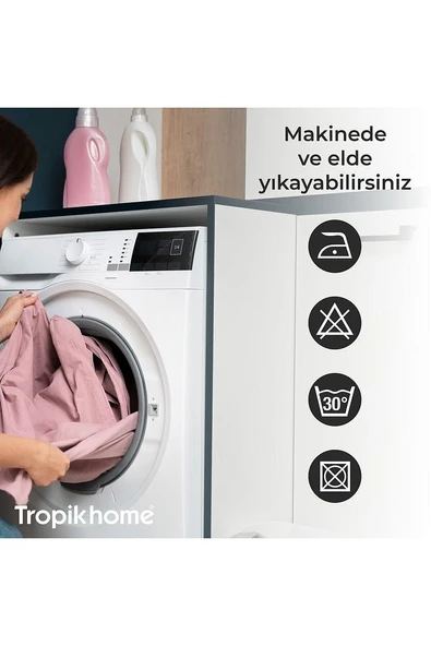 Salkımlı Duş Perdesi Ve Banyo Paspas Seti, Lila Renk Duşakabin Perdesi Ve Kapı Önü Paspası - 5