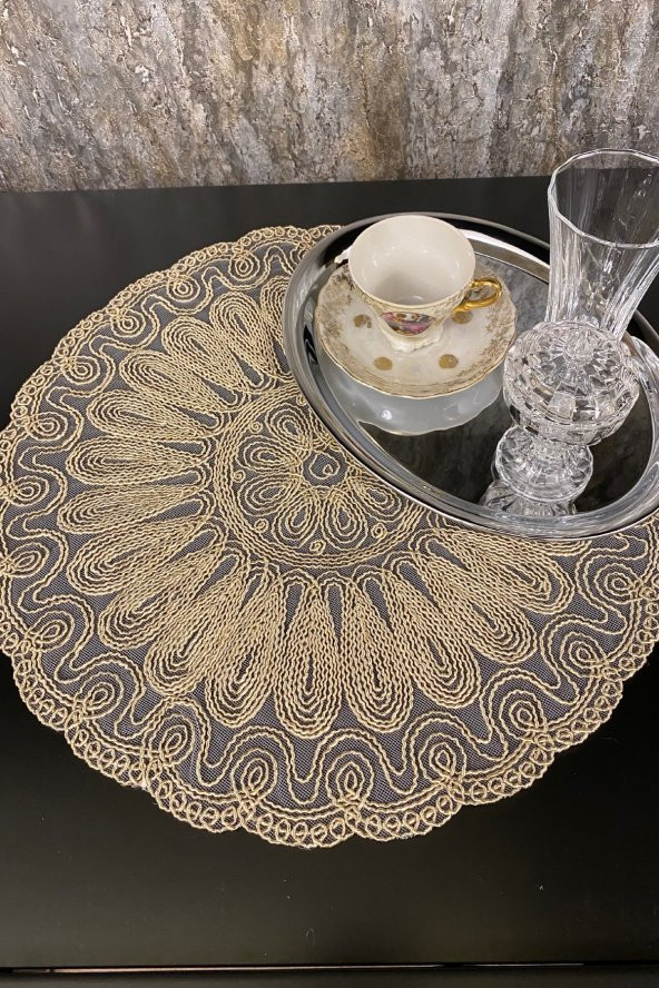 Altın Kordone Nakışlı Modern Supla - Resim 2