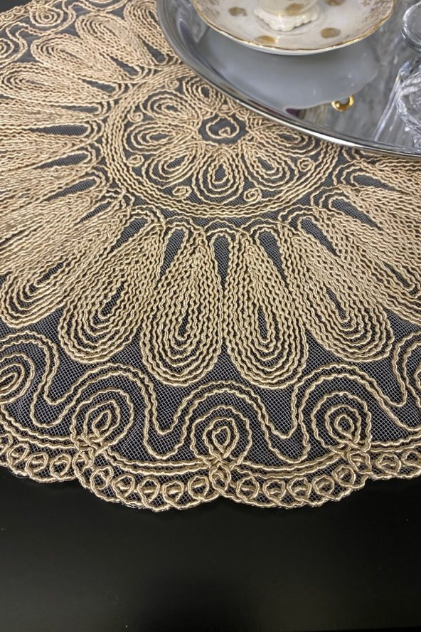 Altın Kordone Nakışlı Modern Supla - Resim 3