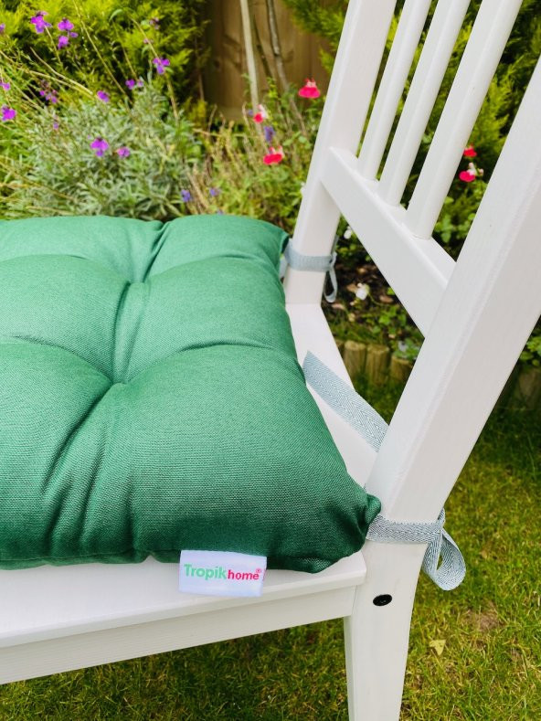 6lı Minder Seti 40x40 cm Yeşil Sandalye Minderi-Pofuduk Bahçe Sandalye Minderi-6 Adet Minder - Resim 2