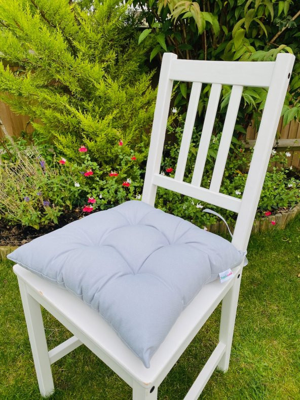 6lı Gri Minder-40x40 cm Sandalye Minderi, Dekoratif Sandalye Mİnderi-Ahşap Sandalye Minderi 6lı