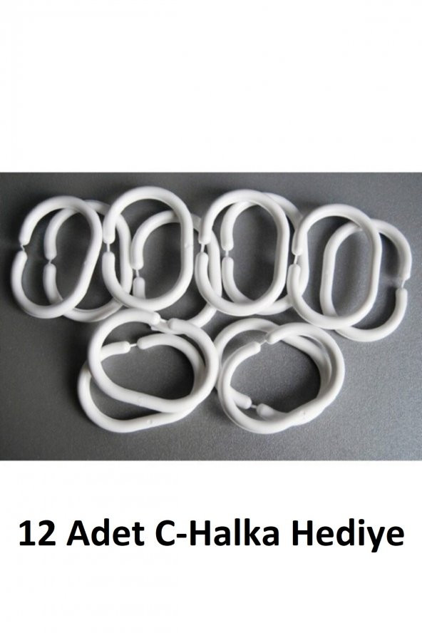 Kır Banyo Perdesi 180x200cm Tek Kanat Duş Perdesi, Renkli Çiçekli Banyo Duş Perdesi, Halkalı Perde - 3