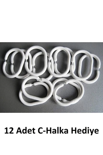 Nazar Boncuğu Banyo Perdesi, 180x200cm Duş Perdesi-tek Kanat Banyo Duş Perdesi- C Halka Hediyeli - Resim 7