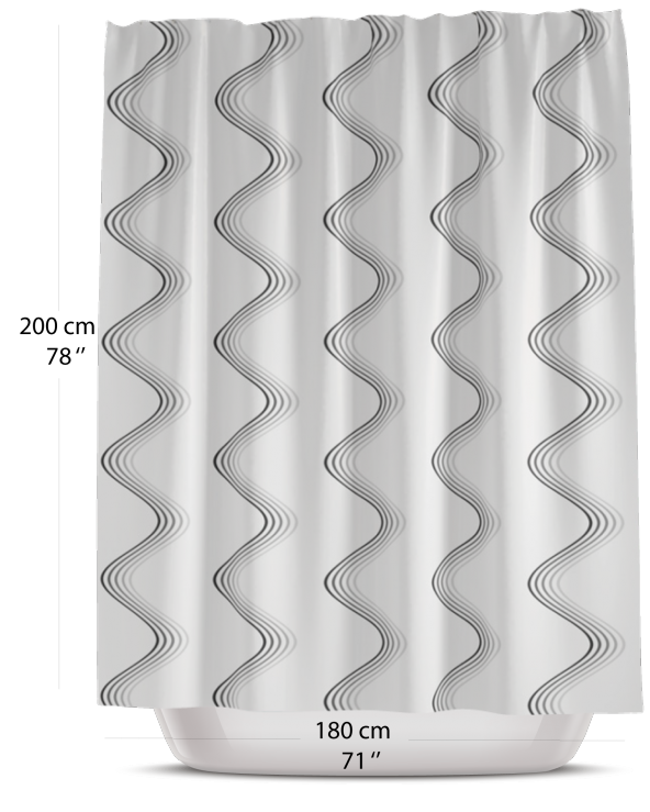 Çizgili Banyo Duş Perdesi-Lüx Küvet Perdesi 180x200cm Duşakabin Perde - Resim 3