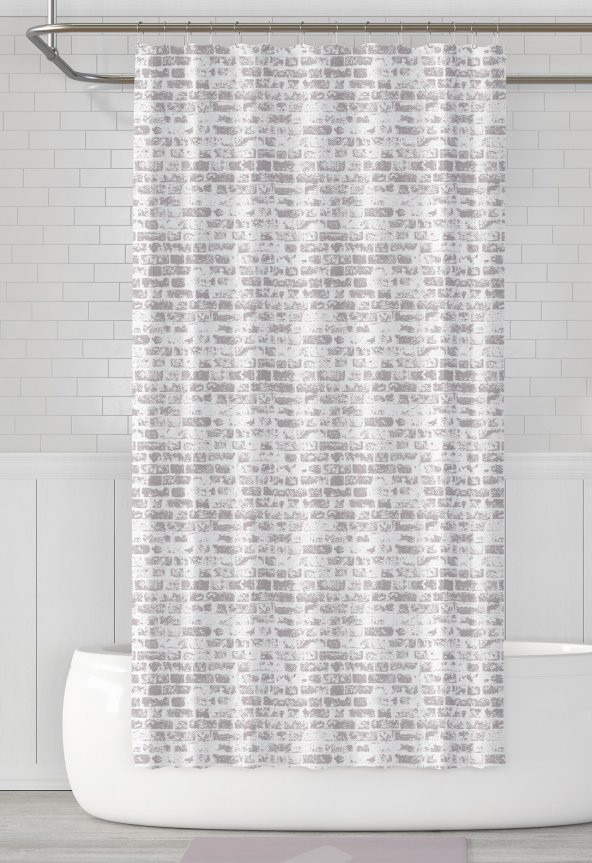 Duş Perdesi Seti, 12 Adet C Halka Hediyeli Banyo Perdesi-Banyo Duş Perdeleri-Banyo Aksesuarları ürün görseli 1