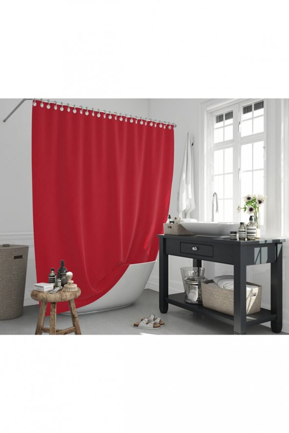 Banyo Perdesi - Tek Kanat Duş Perdesi, Polyester Kumaş Duşakabin Perdesi 180x200 cm Küvet Perdesi - Resim 2