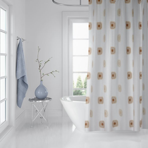 Banyo Perdesi - Tek Kanat Duş Perdesi, Polyester Kumaş Duşakabin Perdesi 180x200 cm Küvet Perdesi