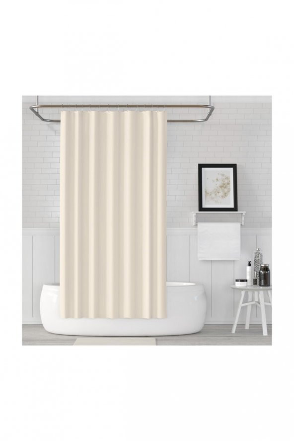 Banyo Perdesi - Tek Kanat Duş Perdesi, Polyester Kumaş Duşakabin Perdesi 180x200 cm Küvet Perdesi