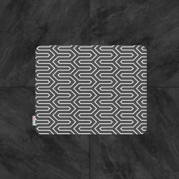 Tropikhome   Banyo Paspası Siyah Beyaz Baskılı 50x80 Püsküllü Polyester Kaymaz Tabanlı Duş Paspası - 2