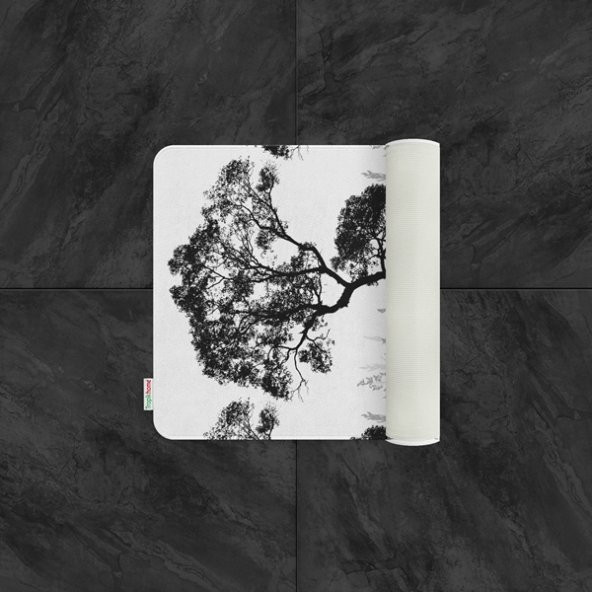 Tropikhome Banyo Paspası Desenli Baskılı 50x80 Püsküllü Polyester Kaymaz Tabanlı Duş Paspası - Resim 3