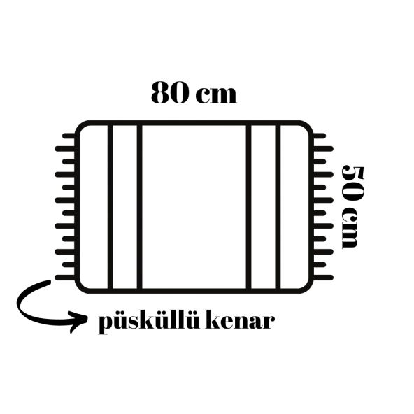 Tropikhome   Banyo Paspası Siyah Beyaz Baskılı 50x80 Püsküllü Polyester Kaymaz Tabanlı Duş Paspası - 4