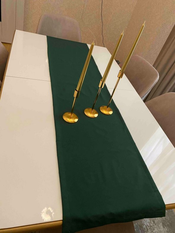 Yeni Yıl Temalı Özel Runner Amerikan Servis Runner Pamuklu Yeşil Masa Sunum Runnerı 40x170 - Resim 4