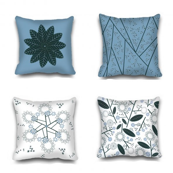 Kırlent Kılıfı 4lü Dijital Baskılı Dots Desen Baskılı Renkli 40x40 Tropikhome ürün görseli 1