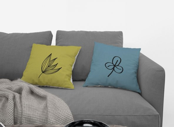 Kırlent Kılıfı 4lü Dijital Baskılı Renkli Çiçekli Desen Baskılı 40x40 Tropikhome - Resim 2