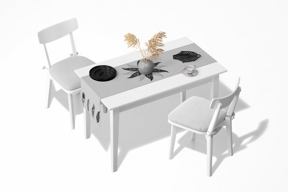 Amerikan Servis Dijital Baskılı Tüy Desen Renkli Masa  Sunum Runner 40x145 Tropikhome - Resim 2