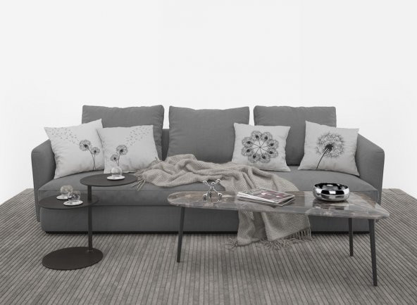 Kırlent Kılıfı 4lü  Dijital Baskılı Karahindiba Desen Baskılı Renkli Dekoratif  40x40 Tropikhome - Resim 4