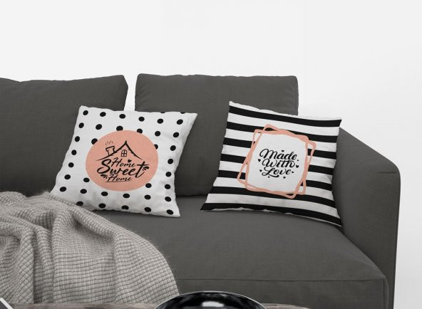 Kırlent Kılıfı 4lü Dijital Baskılı Leaves Desen Baskılı Renkli 40x40 Tropikhome - Resim 3