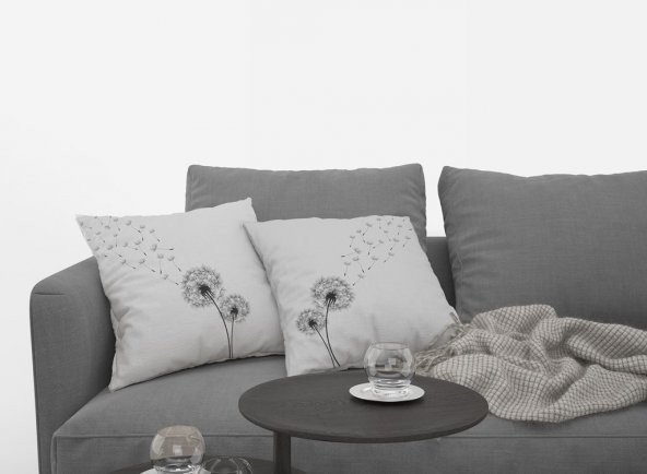 Kırlent Kılıfı 4lü  Dijital Baskılı Karahindiba Desen Baskılı Renkli Dekoratif  40x40 Tropikhome - Resim 2