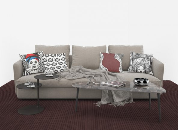 Kırlent Kılıfı 4lü Dijital Baskılı Afro Woman Desen Baskılı Renkli 40x40 Tropikhome - Resim 4