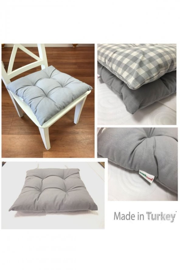 Amerikan Servis Gri 6lı Supla ve Runner Set Sunum Takımı ve 6 Adet Pamuklu Gri Kare Sandalye Minder - 2