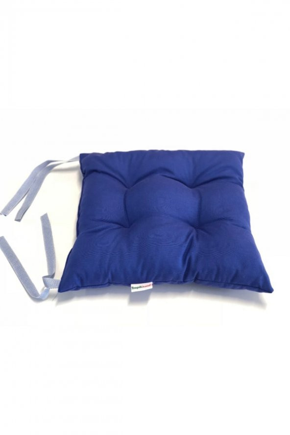 Amerikan Servis Ekose Mavi 6lı Supla ve Runner Set ve 6 Adet Pamuklu Mavi Kare Sandalye Minder - 3