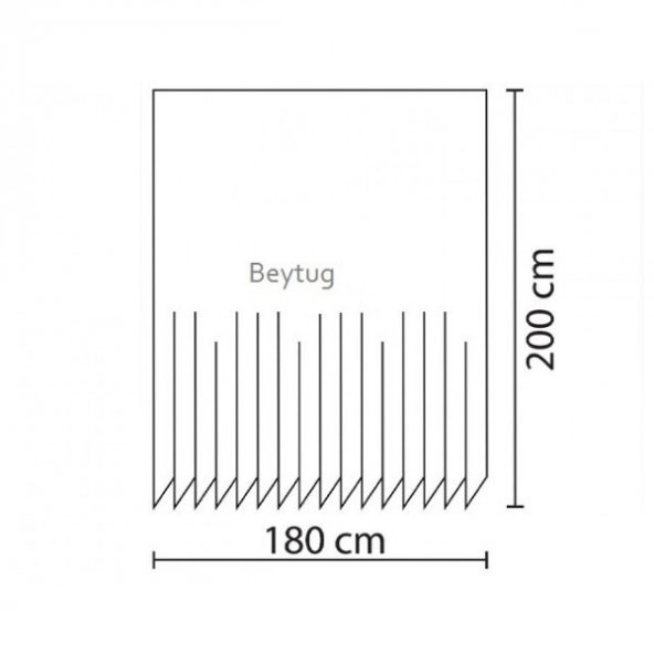 Mavi Banyo Perdesi Yerli Üretim 180x200 cm Duş Perdesi 12 Plastik C-Halka Hediyeli Banyo Perdeleri - 3