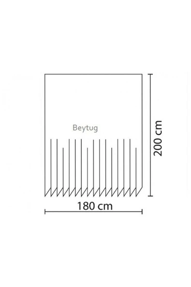 Beyaz Banyo Perdesi Yerli Üretim Duş Perdesi 12 Adet Plastik C-halkalı Banyo Duş Perdesi - 8