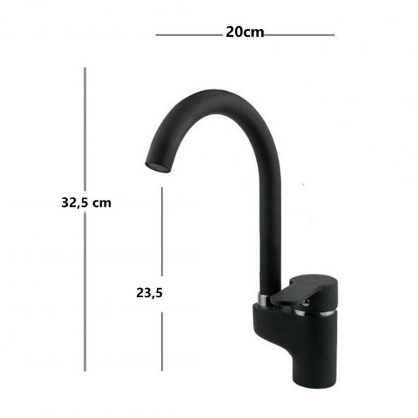 Venita Siyah Lüks Mutfak Eviye Batarya - Resim 2