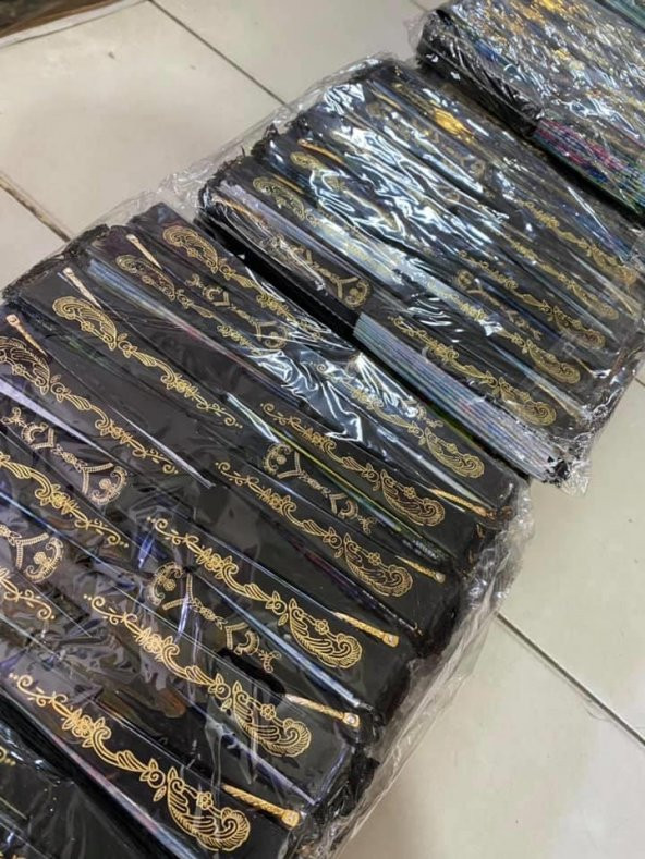 Çiçek Desenli Dantelli Plastik Yelpaze - 10