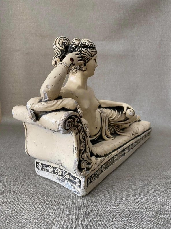 Antika Nü Kadın Heykeli - Alçı Kadın Biblo - Resim 3