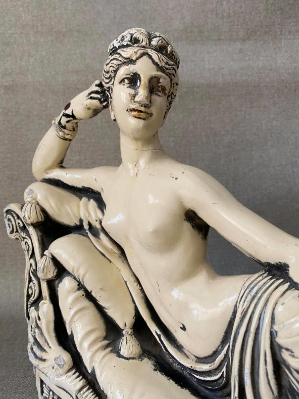 Antika Nü Kadın Heykeli - Alçı Kadın Biblo - Resim 5