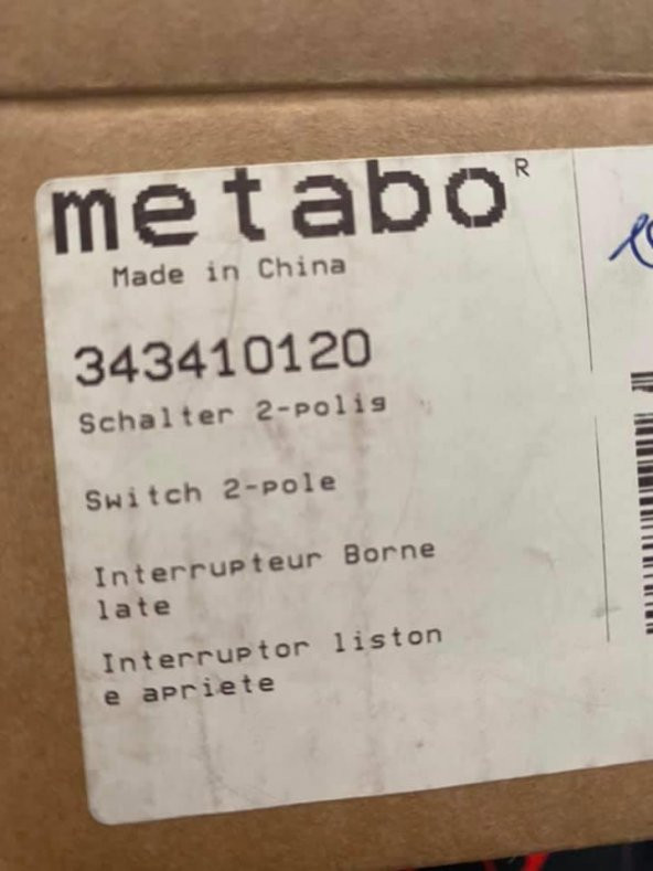 Metabo 2 Kutuplu Şalter Anahtar 343410120 - 7